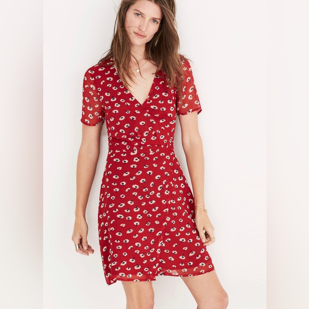 Madewell Red Floral Dress